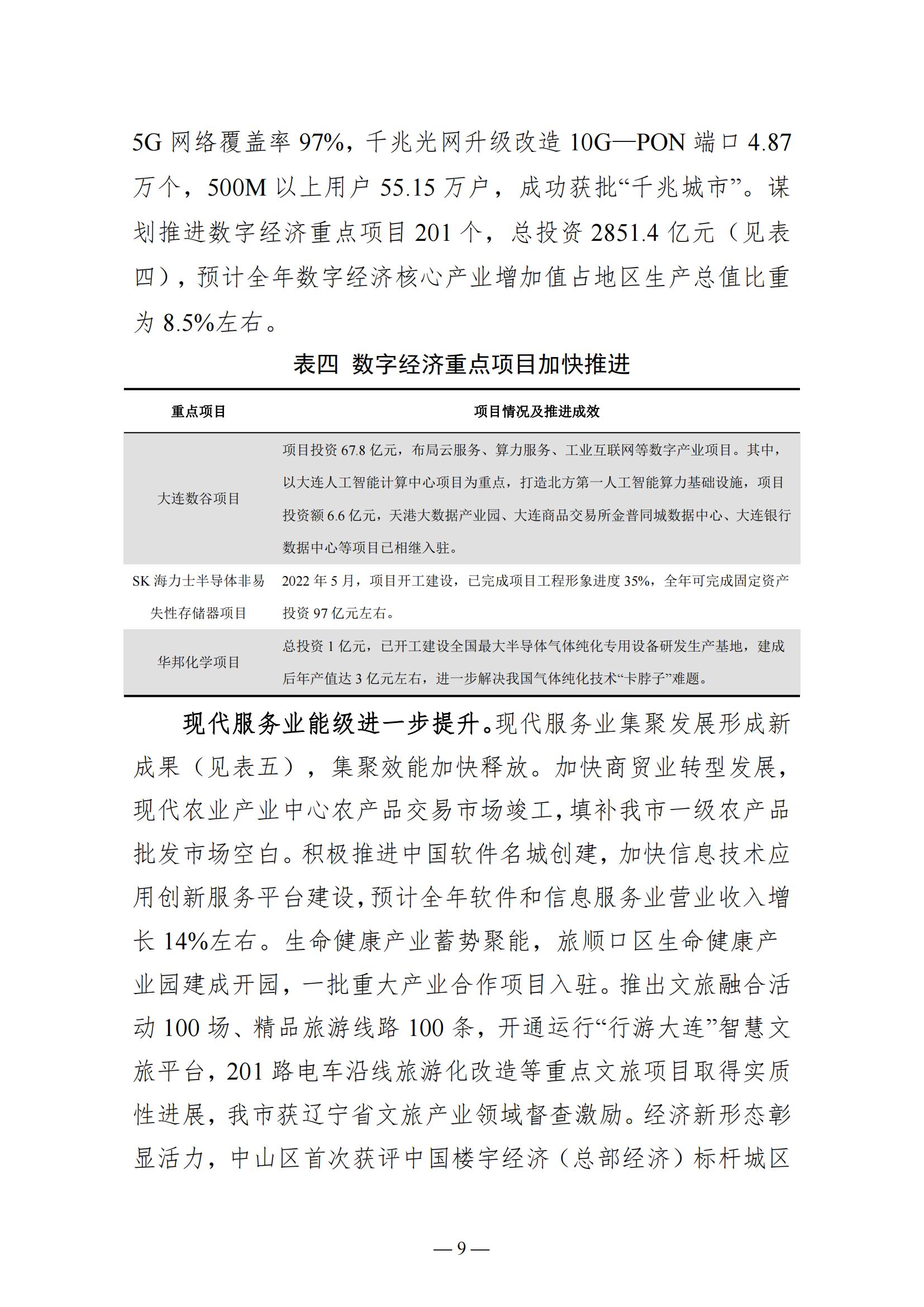 关于大连市2022年国民经济和社会发展计划执行情况与2023年国民经济和社会发展计划草案的报告(图9)